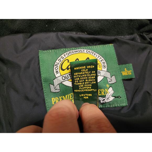 Cabela’s Vest Mens Large Black 650 Fill Premier Northern Goose Down Puffer Vest - Picture 9 of 11